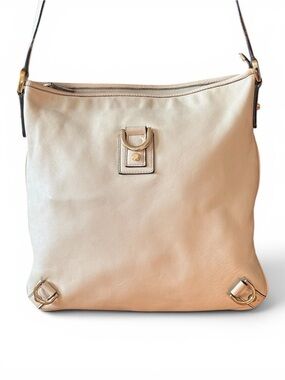 Gucci Abby D ring Neutral Cream Leather two way Bag with Gold Hardware